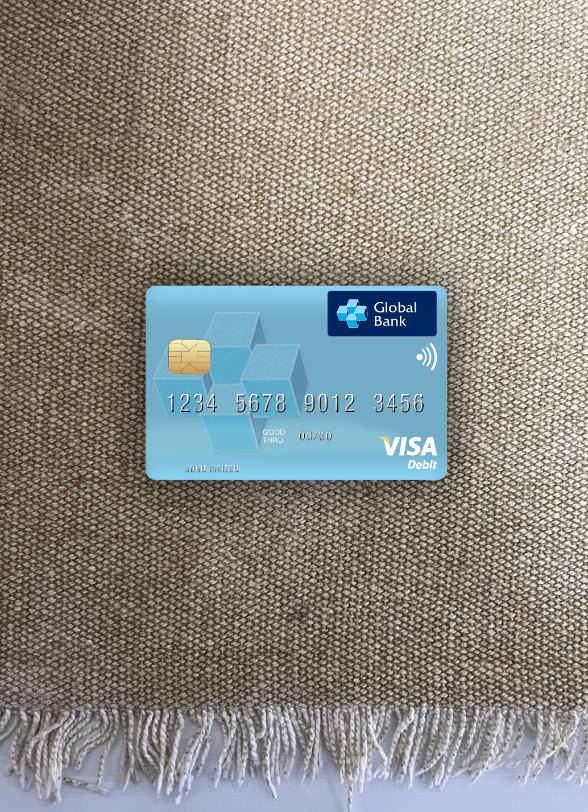 Download Liberia Global Bank Liberia visa debit card photolook front Photoshop template